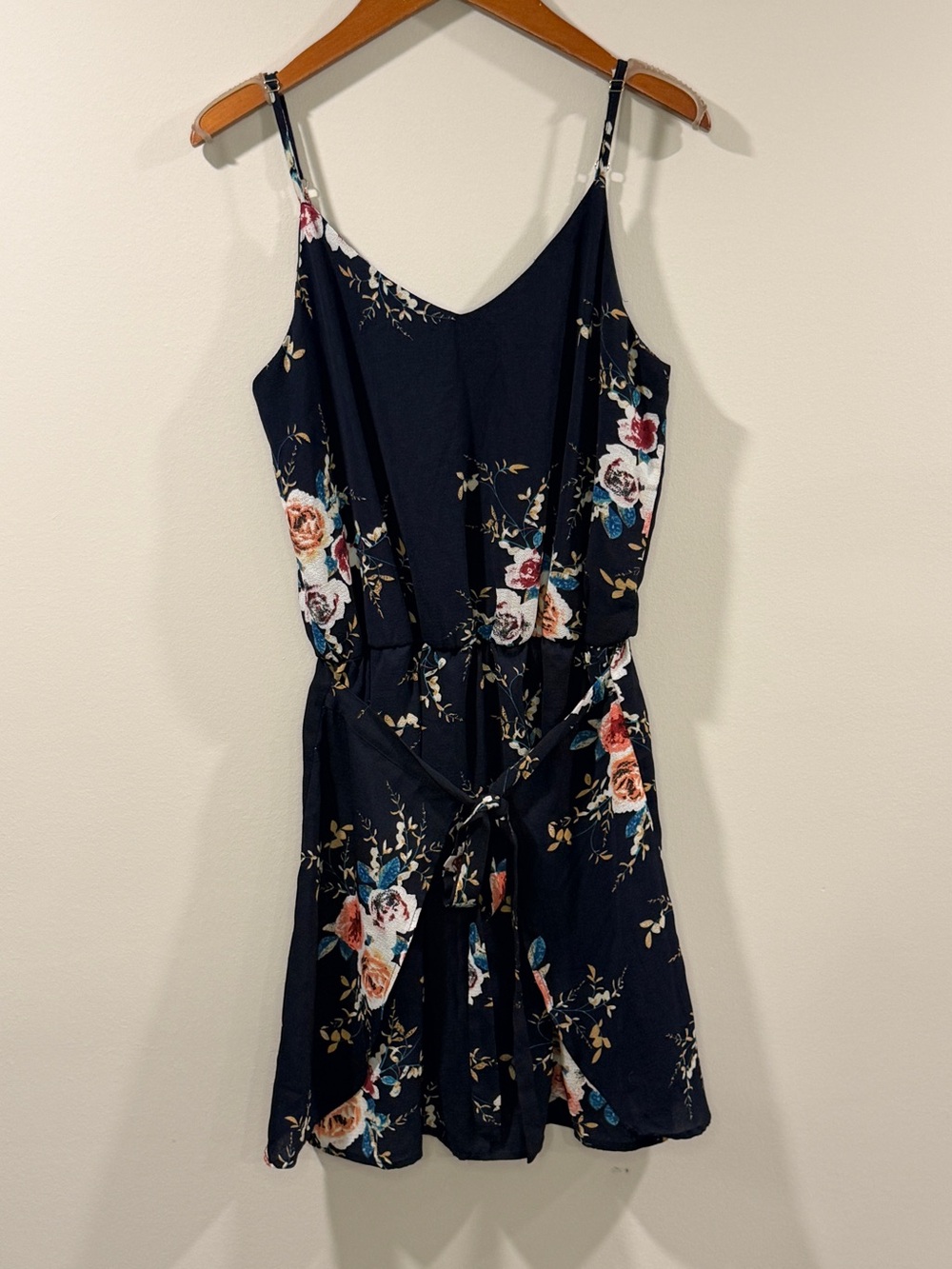 Grace Karin Women’s Navy Floral Mini Dress with Pink and Cream Roses Size M